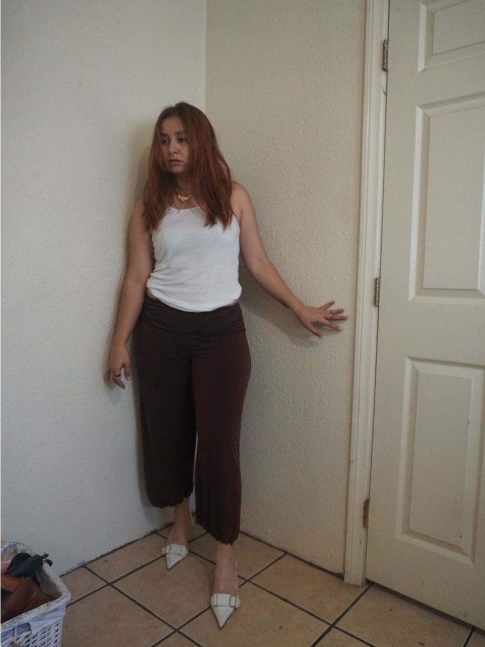 Max Studio Cropped Wide-Leg Pants in Brown